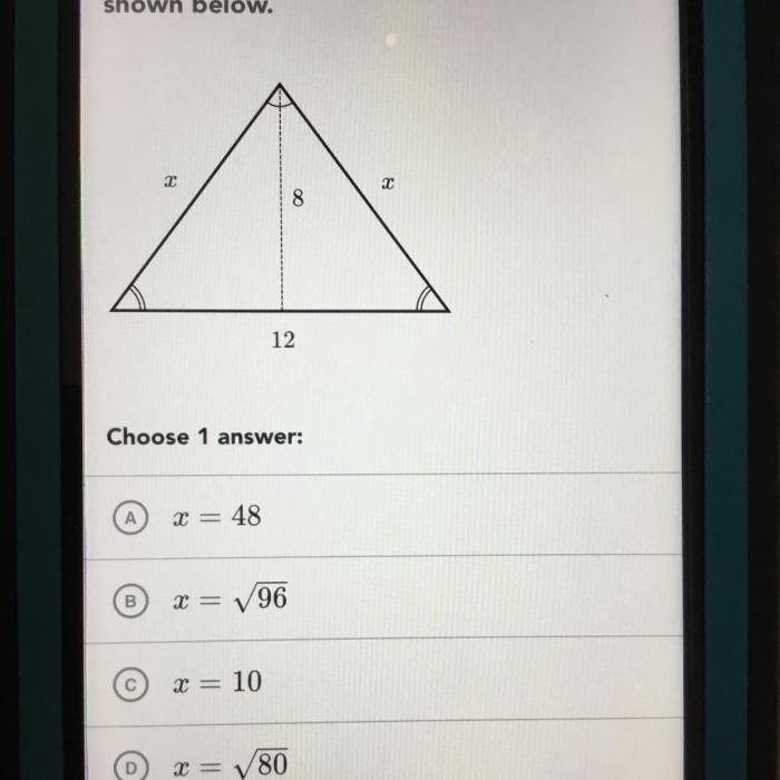 Find the value of xx in the triangle shown below.