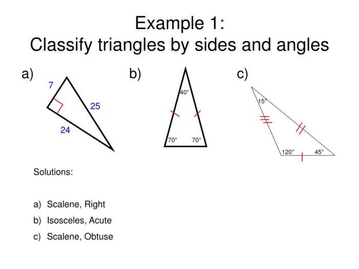 Quiz 4-1 classifying and solving for sides/angles in triangles